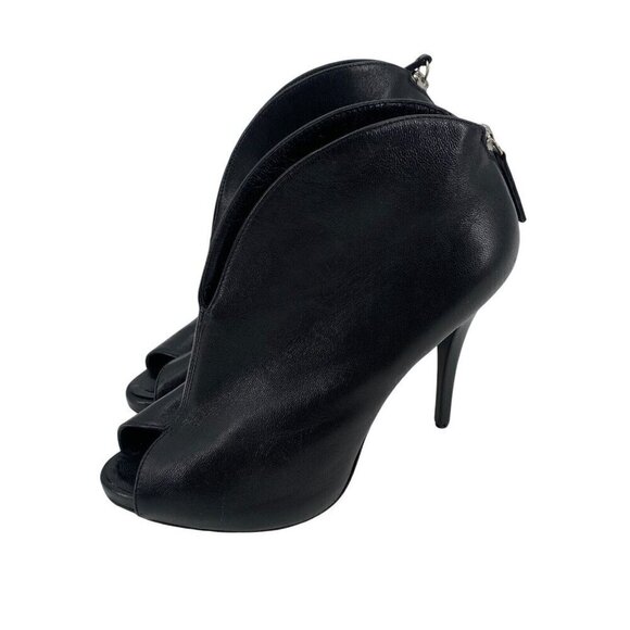 Giuseppe Zanotti Open Toe Ankle Boots Stiletto Sz 37 / US 7 Lamb Leather USED - Picture 2 of 12